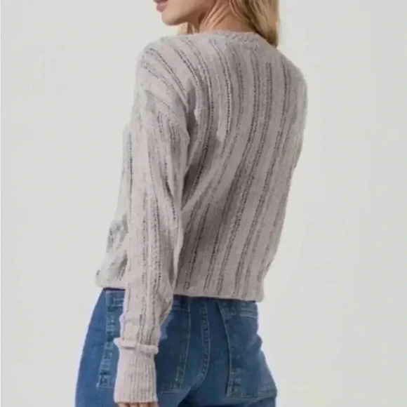 ASTR The Label Lavender Faux Wrap Pointelle Knit Lightweight Sweater Medium - Picture 2 of 8